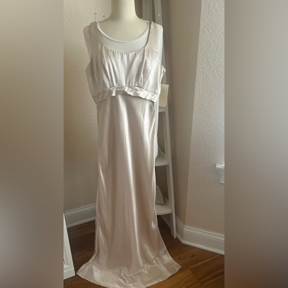 Elegant Cream Satin Gown